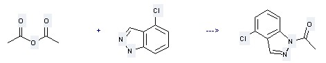 Ethanone,1-(4-chloro-1H-indazol-1-yl)- can be obtained by Acetic acid anhydride and 4-Chloro-1(2)H-indazole